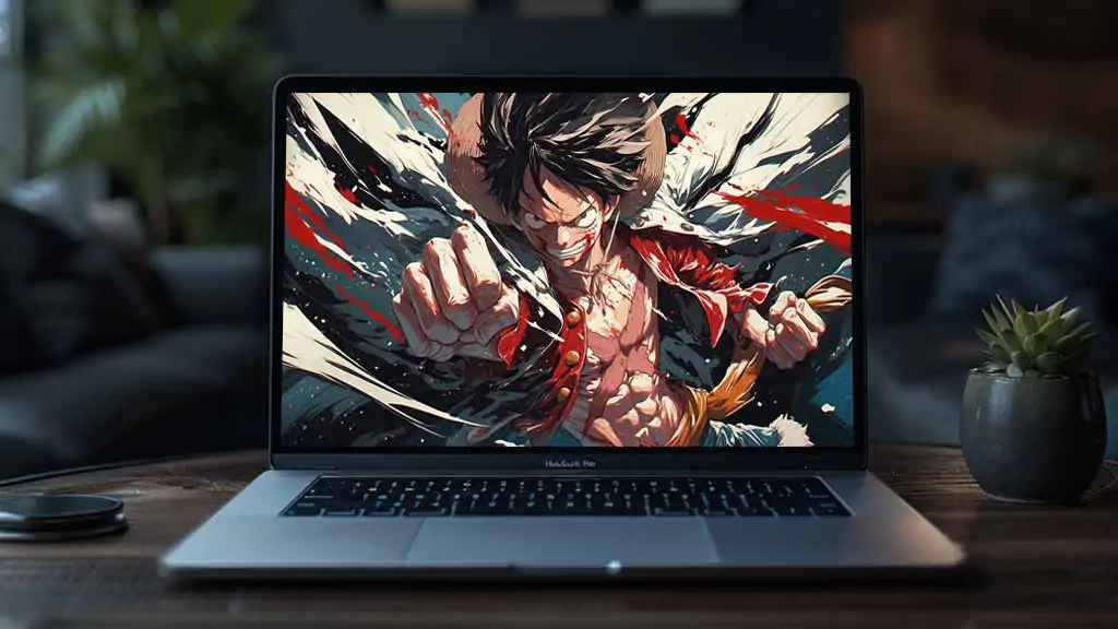 Fond d'écran d'action Monkey D. Luffy en 4K | Magnifique arrière-plan One Piece en Ultra HD pour ordinateurs et mobiles. Téléchargement gratuit en format JPG haute qualité.