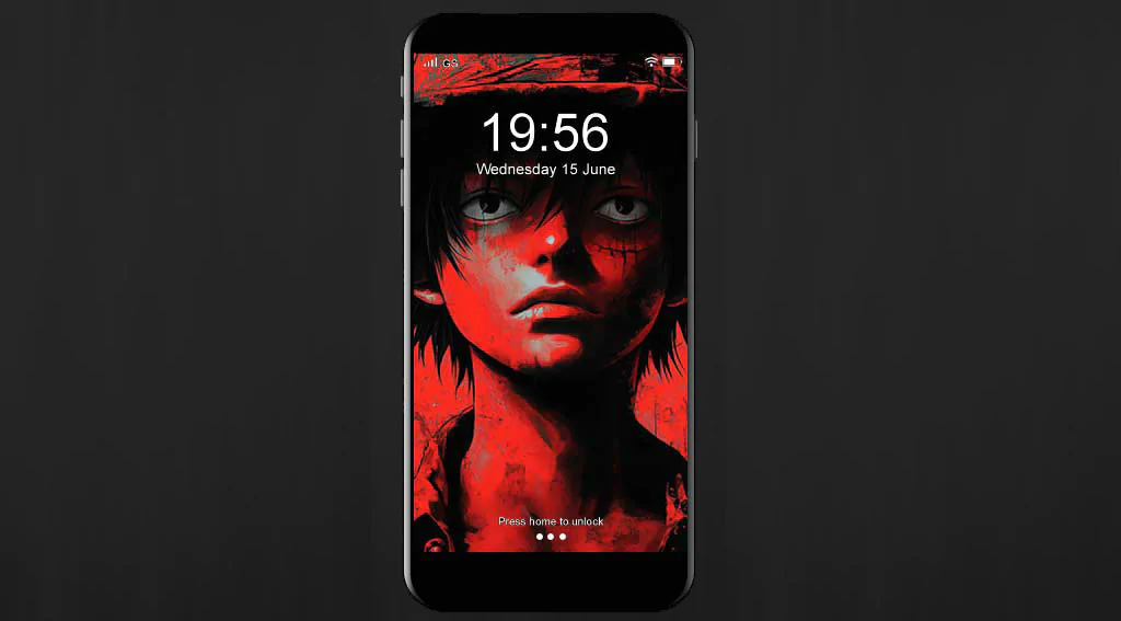 Fond d'écran minimaliste Monkey D. Luffy 4K avec un fond rouge saisissant. Parfait fond d'écran Ultra HD One Piece design pour les ordinateurs de bureau et les appareils mobiles. Téléchargement gratuit.