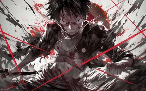 Téléchargement gratuit : Fond d'écran HD 4K Ultra HD de Monkey D. Luffy en combat explosif - Art sombre de One Piece pour PC, bureau et téléphone portable ou iPhone