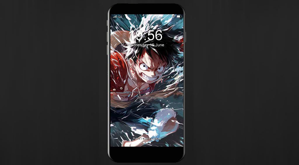 Monkey D. Luffy scène d'attaque dynamique fond d'écran 4k avec éclaboussure turquoise et rouge fond d'écran Ultra HD One Piece anime Free