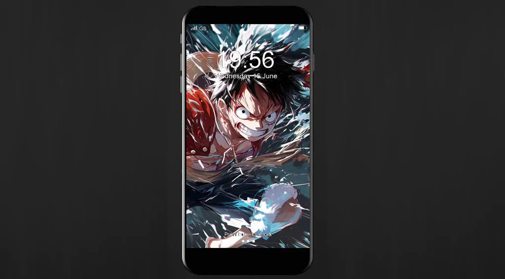 Monkey D. Luffy scène d'attaque dynamique fond d'écran 4k avec éclaboussure turquoise et rouge fond d'écran Ultra HD One Piece anime Free