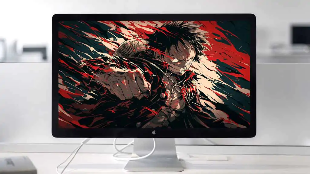 Fond d'écran 4K de Monkey D. Luffy en combat sombre Gear de l'anime One Piece en haute définition, téléchargement gratuit pour téléphone et ordinateur