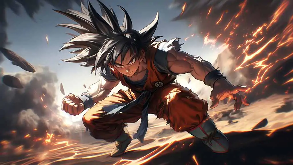 Goku explosive power wallpaper 4K Ultra HD Dragon Ball background, free download for Pc & Mobile phone and iphone