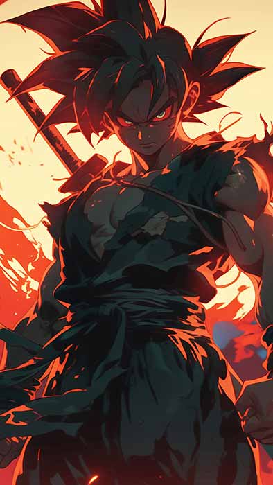 Fond d'écran Goku puissance de feu explosive 4K Ultra HD Dragon Ball, téléchargement gratuit pour PC, téléphone portable et iPhone