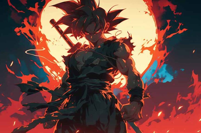 Fond d'écran Goku puissance de feu explosive 4K Ultra HD Dragon Ball, téléchargement gratuit pour PC, téléphone portable et iPhone