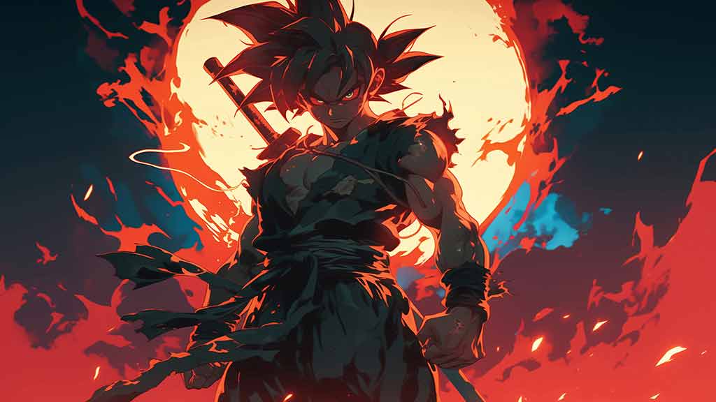 Fond d'écran Goku puissance de feu explosive 4K Ultra HD Dragon Ball, téléchargement gratuit pour PC, téléphone portable et iPhone