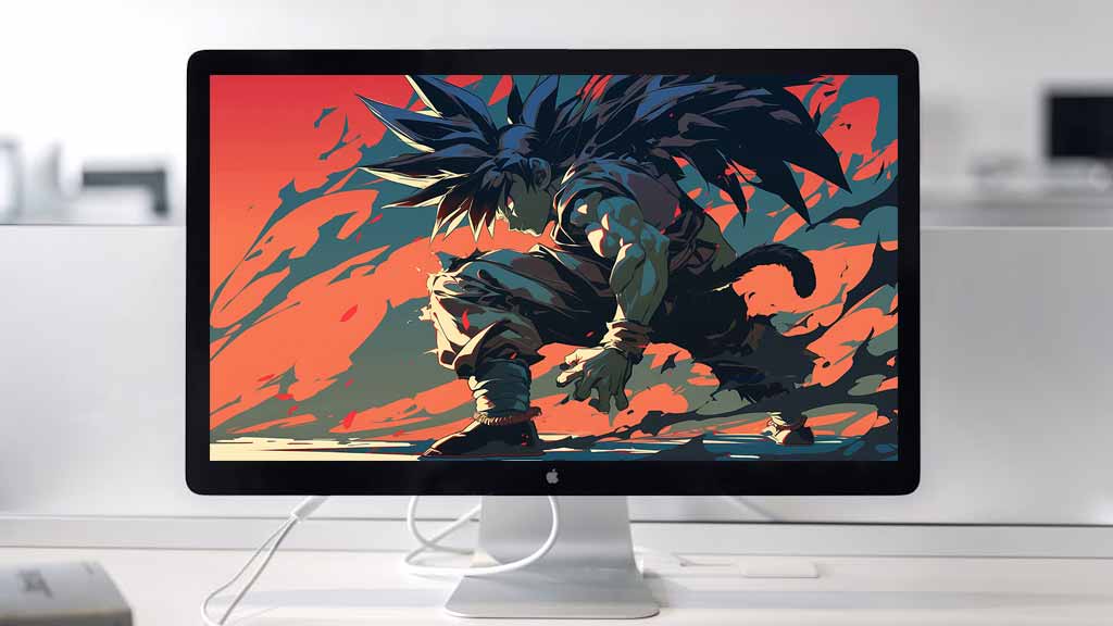 Dragon Ball Goku en position de combat Fond d'écran 4K - Combat épique en ultra HD, fond d'écran gratuit à télécharger pour PC, téléphone portable et iPhone