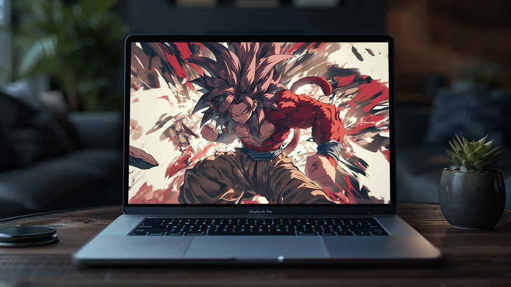 Dragon Ball Goku Super Saiyan 4 transformation SSJ4 fond d'écran 4k dramatique rouge ultra HD gratuit pour PC et téléphone portable