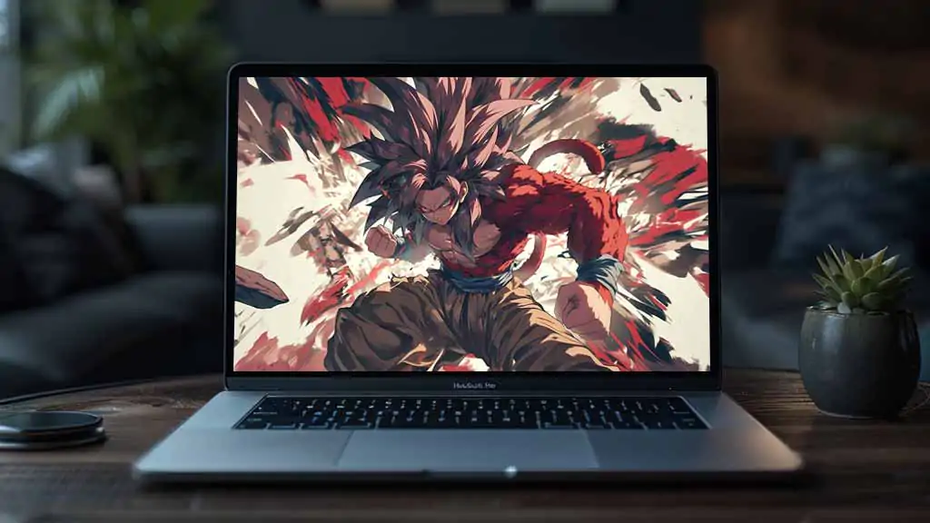 Dragon Ball Goku Super Saiyan 4 transformation SSJ4 wallpaper 4k dramatic red ultra HD background free for Pc & mobile phone