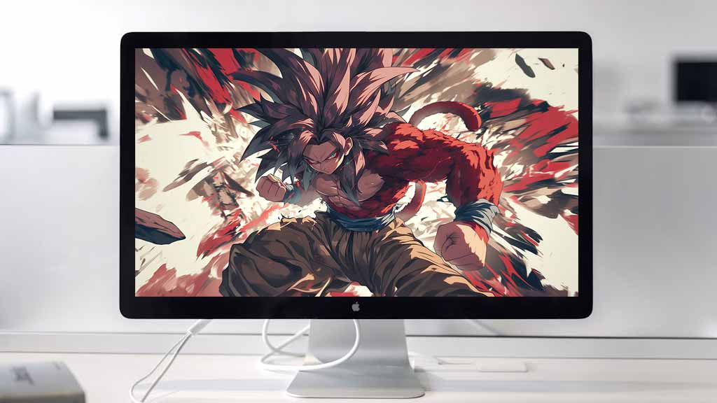 Dragon Ball Goku Super Saiyan 4 transformation SSJ4 fond d'écran 4k dramatique rouge ultra HD gratuit pour PC et téléphone portable