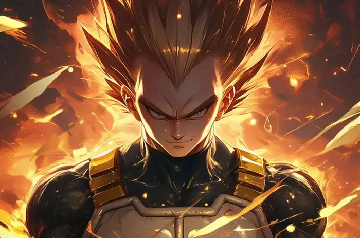 Vegeta Super Saiyan Fire Wallpaper 4K | Dragon Ball HD Background Free Download PC & Mobile phone