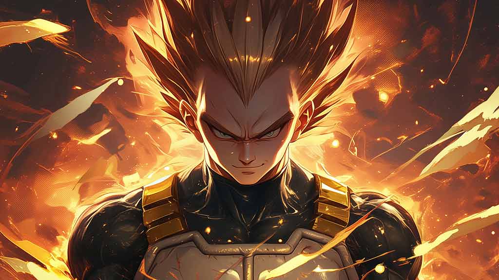 Fond d'écran Vegeta Super Saiyan Feu 4K | Dragon Ball Arrière-plan HD Téléchargement Gratuit PC & Téléphone Mobile