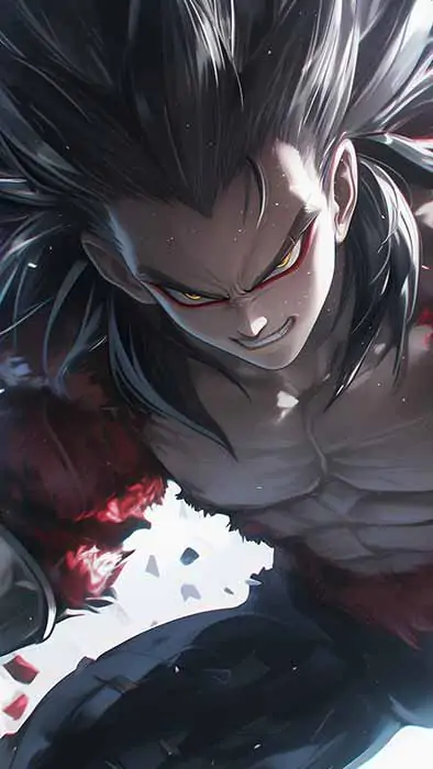 Fond d'écran gratuit Dragon Ball Super Saiyan 4 Vegeta 4k avec gros plan intense, transformation de la fourrure rouge, fond d'écran Ultra HD pour Pc & Mobile