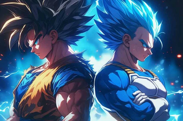 Goku & Vegeta wallpaper 4K Ultra HD Dragon Ball ultra HD,background damage on his face free download for Pc & Mobile phone and iphone