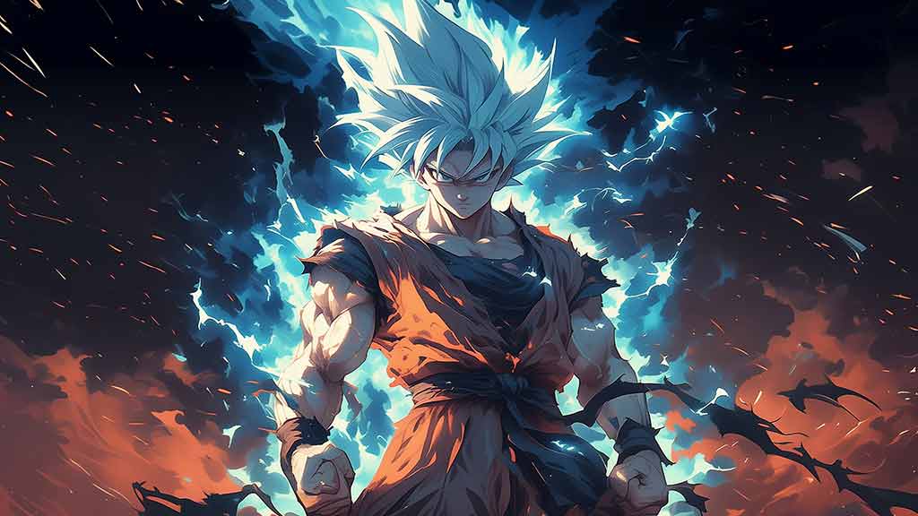 Fond d'écran 4K Goku Ultra Instinct Bleu Dragon Ball - Épique ultra HD, arrière-plan gratuit à télécharger pour PC, téléphone portable et iPhone