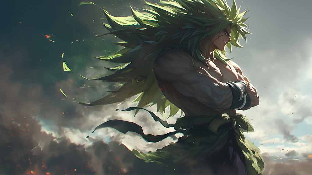 Fond d'écran Dragon Ball Broly Super Saiyan 3 en 4K - Arrière-plan épique ultra HD gratuit à télécharger pour PC, téléphone portable et iPhone