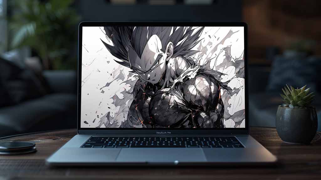 Fond d'écran Dragon Ball ultra HD, Vegeta en noir et blanc en 4K, téléchargement gratuit pour PC, téléphone portable et iPhone