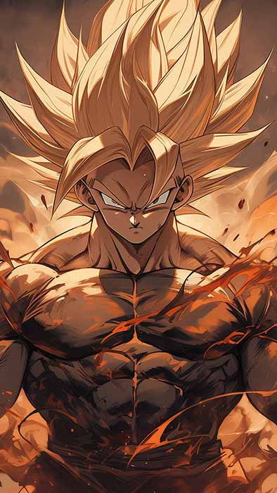 Fond d'écran 4K de la transformation Super Saiyan de Goku Dragon Ball en ultra HD, arrière-plan gratuit à télécharger pour PC, téléphone portable et iPhone