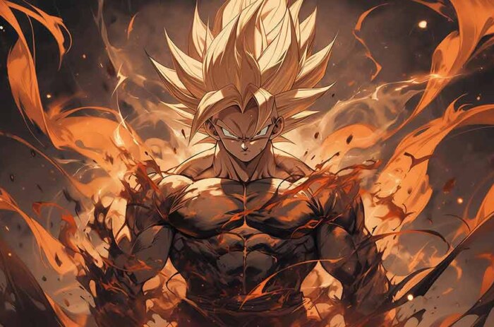 Fond d'écran 4K de la transformation Super Saiyan de Goku Dragon Ball en ultra HD, arrière-plan gratuit à télécharger pour PC, téléphone portable et iPhone