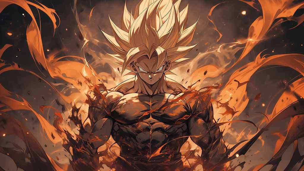 Fond d'écran 4K de la transformation Super Saiyan de Goku Dragon Ball en ultra HD, arrière-plan gratuit à télécharger pour PC, téléphone portable et iPhone