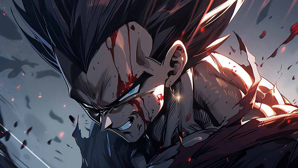 Vegeta en combat fond d'écran 4K Ultra HD Dragon Ball ultra HD,fond d'écran dommages sur son visage télécharger gratuitement pour Pc & Mobile phone et iphone