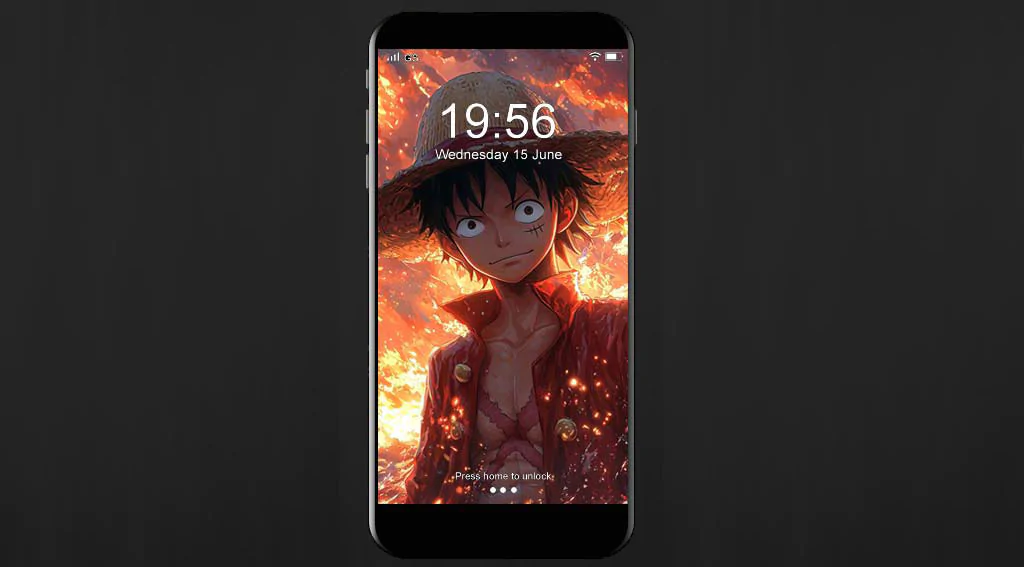 Fond d'écran Epic Monkey D Luffy One Piece 4K entouré de flammes dynamiques, téléchargement gratuit d'arrière-plan 4K Ultra HD pour PC et téléphone mobile