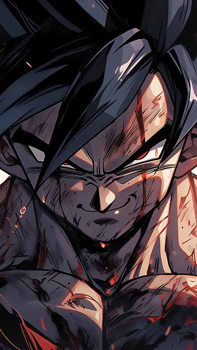 Fond d'écran Goku Black 4K Ultra HD Dragon Ball ultra HD, avec cicatrices sur son visage, téléchargement gratuit pour PC, téléphone portable et iPhone