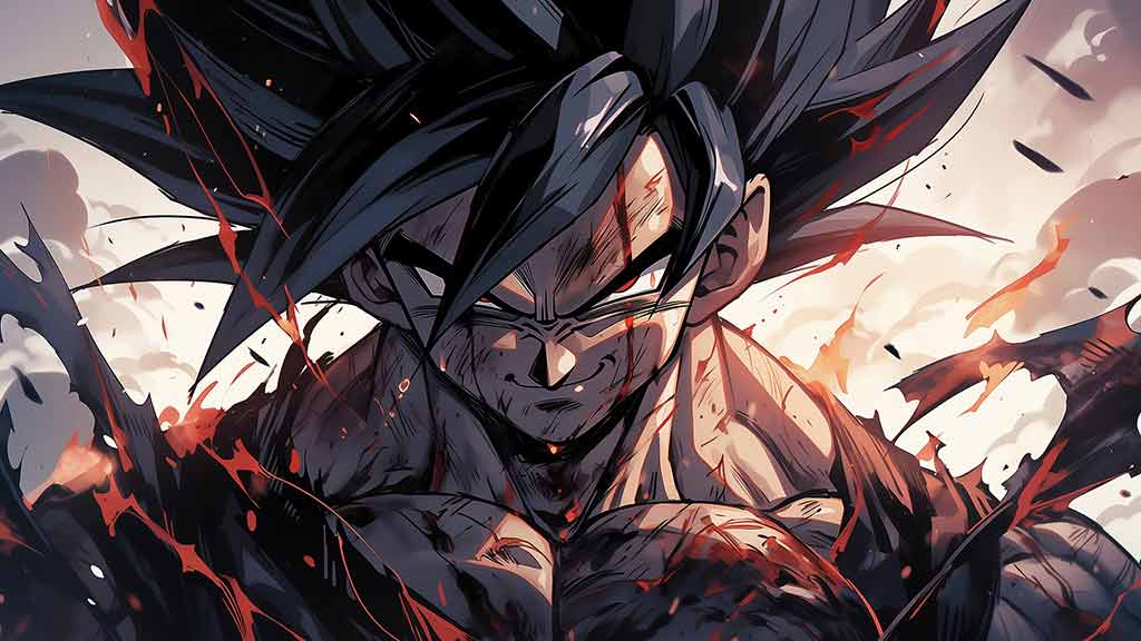 Fond d'écran Goku Black 4K Ultra HD Dragon Ball ultra HD, avec cicatrices sur son visage, téléchargement gratuit pour PC, téléphone portable et iPhone