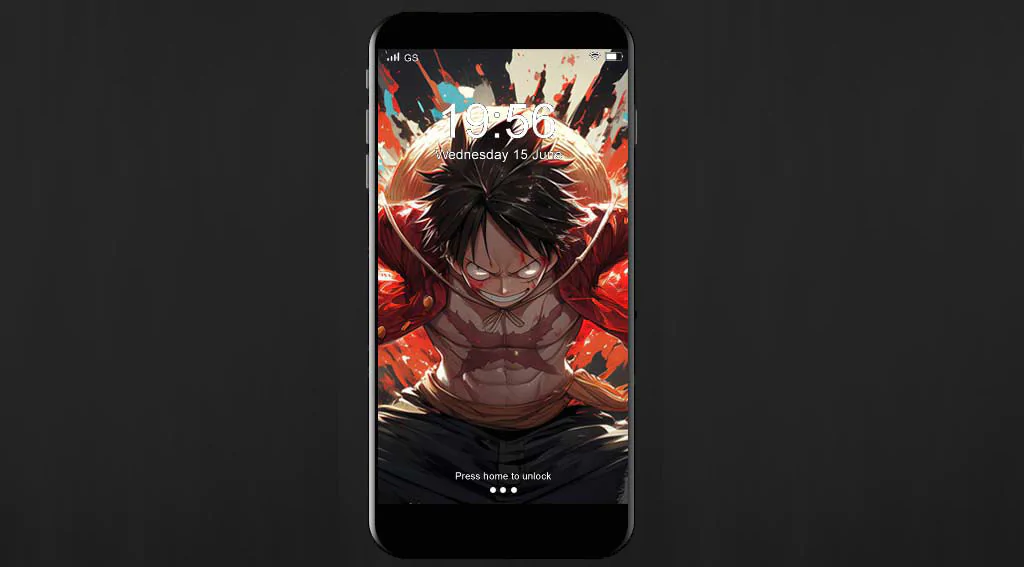 Fond d'écran 4k de Monkey D. Luffy à la puissance explosive avec arrière-plan dynamique rouge de l'anime One Piece HD à télécharger gratuitement pour PC et téléphone mobile iPhone