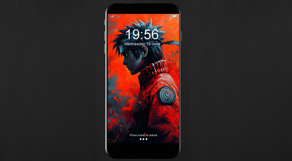 Fond d'écran d'art abstrait Naruto 4K sur fond d'orage rouge et bleu, illustration anime Ultra HD gratuite à télécharger pour PC et mobile