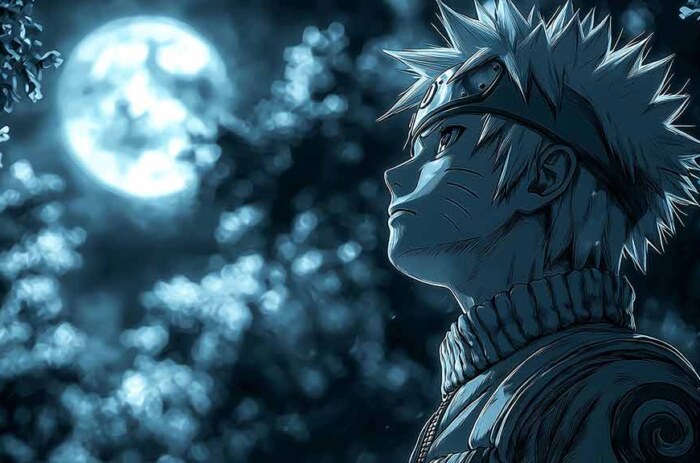 Fond d'écran paisible de Naruto au clair de lune en 4K Ultra HD, téléchargement gratuit pour ordinateur et téléphone portable