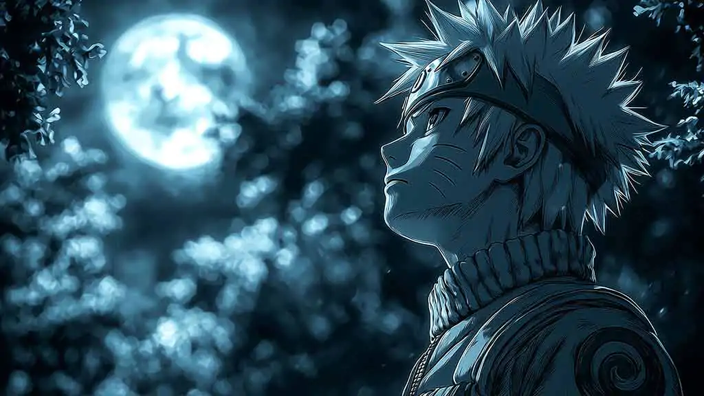 Fond d'écran paisible de Naruto au clair de lune en 4K Ultra HD, téléchargement gratuit pour ordinateur et téléphone portable