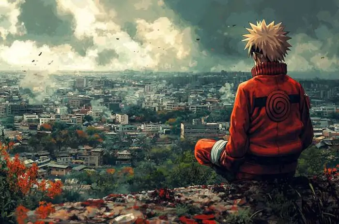 Fond d'écran Naruto Konoha, le village aux feuilles cachées 4k Ultra HD à télécharger gratuitement pour Pc et Mobile