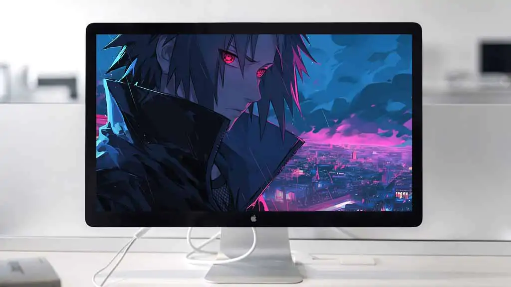 Fond d'écran Sasuke Uchiha 4k yeux Sharingan brillants la nuit, fond Ultra HD téléchargement gratuit pour PC et téléphone portable