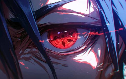 Sasuke sharingan eye close-up wallpaper 4k Ultra HD background free download for Pc & Mobile phone