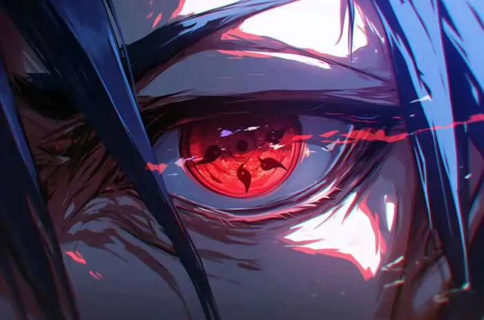 Sasuke sharingan eye close-up wallpaper 4k Ultra HD background free download for Pc & Mobile phone