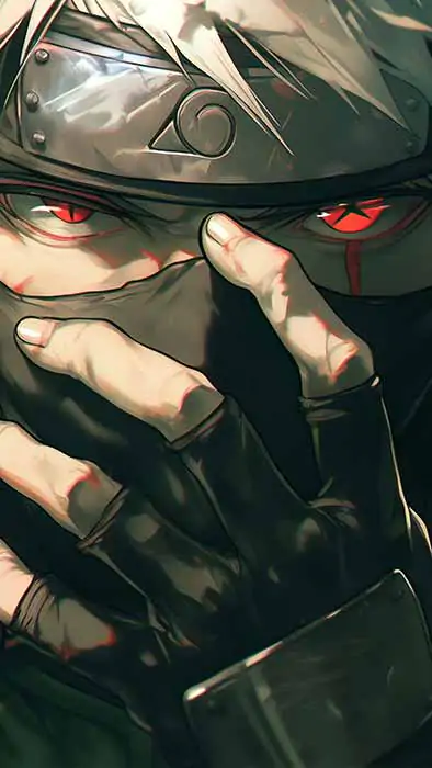 Kakashi Hatake close-up Sharingan wallpaper 4k Ultra HD background free download for Pc & Mobile phone