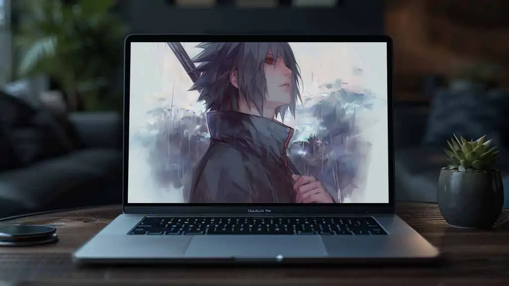 Uchiha Sasuke rain wallpaper 4k artwork Free Ultra HD anime background for desktop & mobile phone