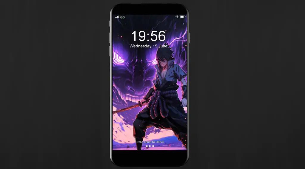 Fond d'écran 4K de combat Sasuke Susanoo avec soldat d'énergie violette. Arrière-plan anime Ultra HD gratuit pour ordinateur et téléphone portable