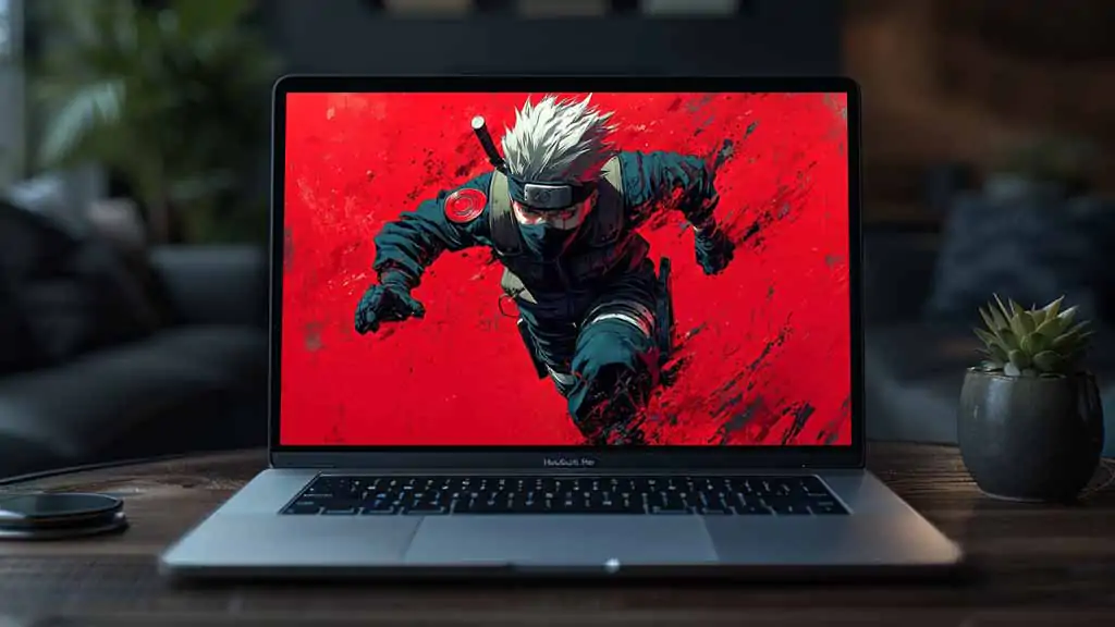 "Fond d'écran Kakashi en Pose d'Action 4K ninja aux cheveux argentés arrière plan ultra HD, téléchargement gratuit pour ordinateur de bureau et mobile