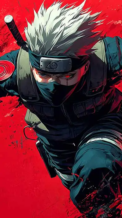 "Fond d'écran Kakashi en Pose d'Action 4K ninja aux cheveux argentés arrière plan ultra HD, téléchargement gratuit pour ordinateur de bureau et mobile