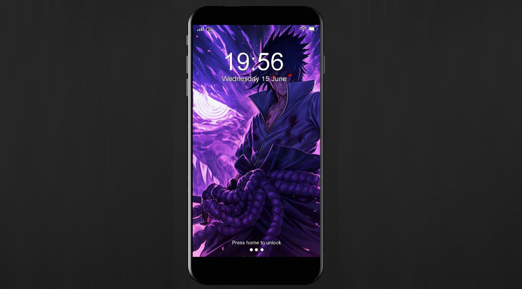Fond d'écran Sasuke Susanoo 4K avec un soldat d'énergie violet Fond d'écran animé Ultra HD gratuit pour ordinateur de bureau et téléphone portable