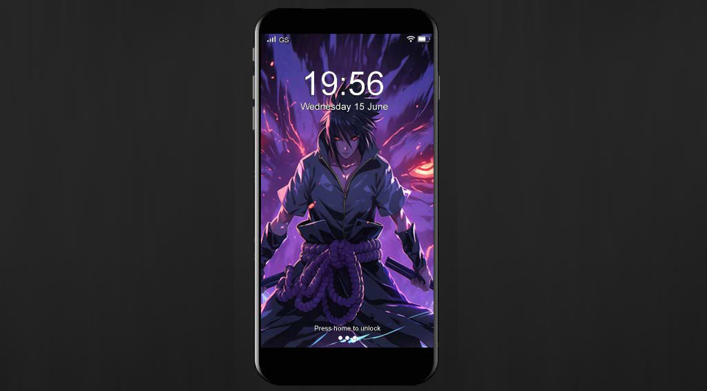 Fond d'écran 4K du combat de Sasuke Susanoo avec un guerrier d'énergie violette. Arrière-plan d'anime Ultra HD gratuit pour ordinateur et téléphone portable
