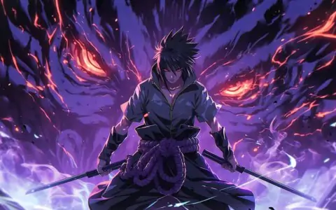 Sasuke Susanoo Fight 4K wallpaper featuring purple energy soldier Free Ultra HD anime background for desktop & mobile phone