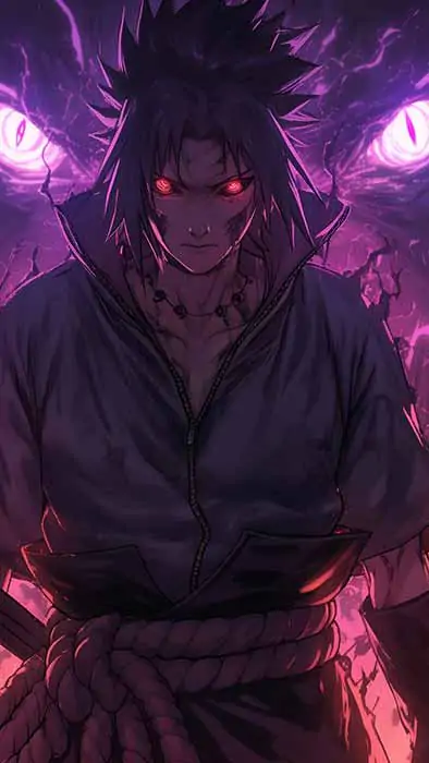 Sasuke Susanoo with activated curse mark 4K wallpaper Free Ultra HD anime background for desktop & mobile phone