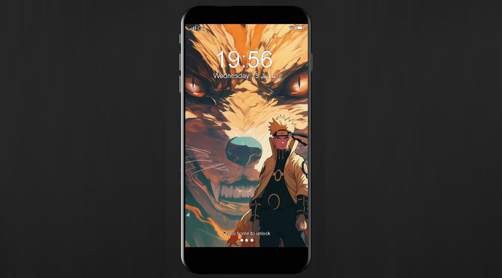 Naruto debout devant le démon renard Kurama à neuf queues fond d'écran 4k en résolution Ultra HD téléchargement gratuit pour PC et mobile
