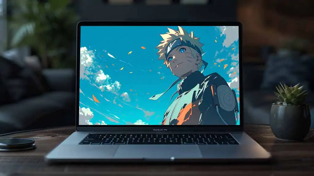 Naruto Blue Sky 4K wallpaper with bright blue sky with clouds and free download ultra HD background for desktop and mobile devices