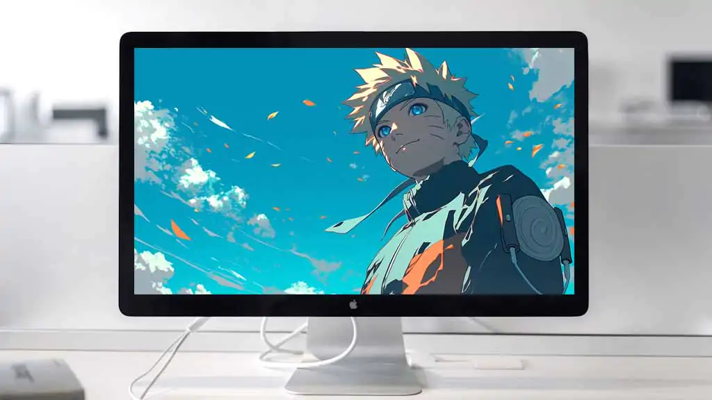 Fond d'écran Naruto Ciel Bleu 4K avec ciel bleu éclatant et nuages, téléchargement gratuit d'arrière-plan ultra HD pour ordinateurs et appareils mobiles