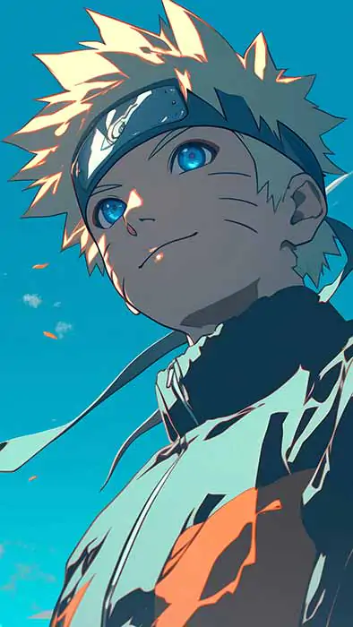 Fond d'écran Naruto Ciel Bleu 4K avec ciel bleu éclatant et nuages, téléchargement gratuit d'arrière-plan ultra HD pour ordinateurs et appareils mobiles