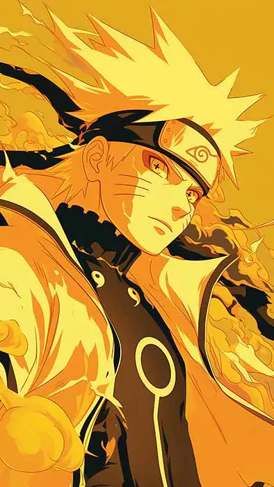 Naruto Sage Mode 4K wallpaper golden chakra energy, artistic anime background free download for all devices